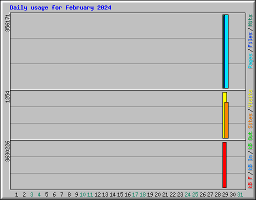 Daily usage for February 2024