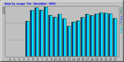 Hourly usage for December 2023